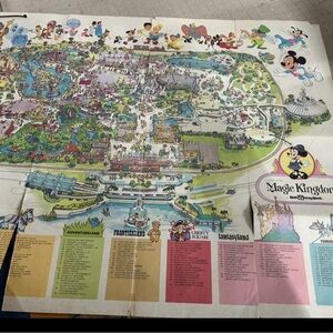 Disney Tomorrowland Illustrated Park Guide - Blue, Pink, Purple